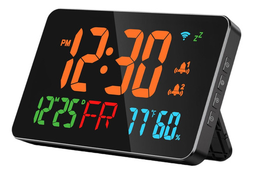 Reloj Digital Reloj De Pared Led Con Fecha Pantalla Naranja