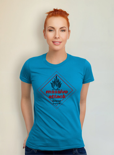 Playera Massive Attack Blue Lines Retro Style Para Mujer