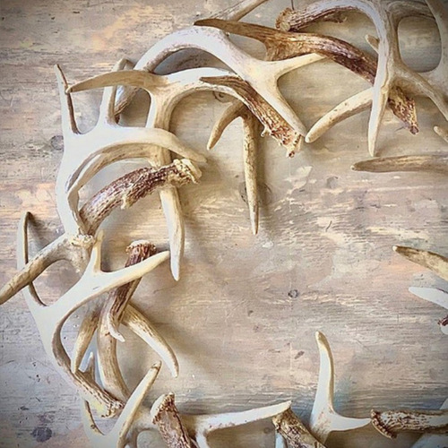 Christmas Wreath With White Deer Antlers 30 30 Cm