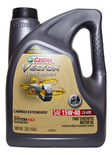 Aceite Castrol Vecton 15w40 Diésel De Cambio Extendido.