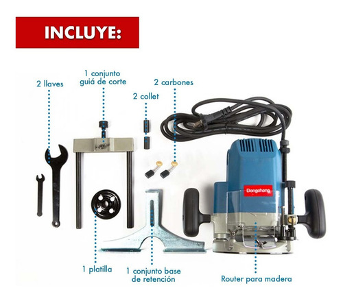 Router Para Madera Rebajador 22000rpm 1850w 2.5hp Dong Cheng