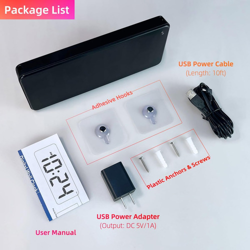 Reloj De Pared Digital Led Xuanzit Con Pantalla Grande, A...