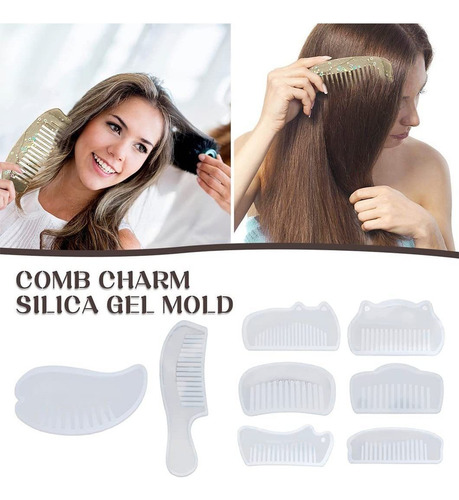8 Moldes Resina Peines Molde Silicona Para Recoger Cabello