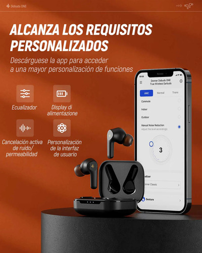 Auriculares Bluetooth Impermeables Donner Dobuds One Negros