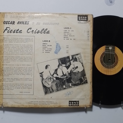 Lp Oscar Aviles Y Su Conjunto Fiesta Criolla Lo Mejor (Usado)