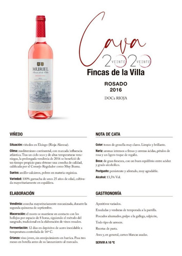 Imagen 2 de 2 de Vino Muriel Rosado