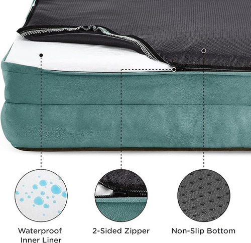 Cama Sillon Ortopedica Para Perros Grandes Color Azul Diseño Colores