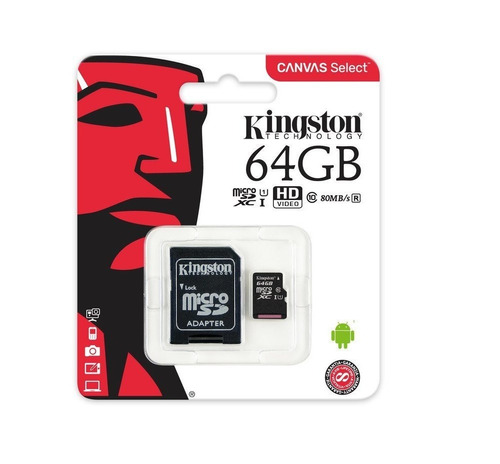 Memoria Micro Sd Kingston 64gb Clase 10 80mb Tablet Celular