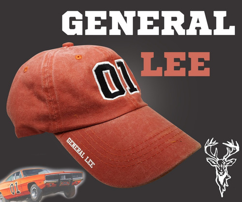Imagen 2 de 4 de Gorra Vintage Desgastada Auto General Lee Naranja