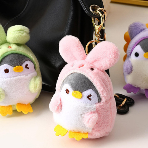 Pingüino Muñeca Llavero Adorable Creativo Oreja Larga Rosa