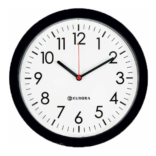 Imagem 1 de 2 de Relógio De Parede Eurora Cozinha Sala Preto 28cm 6575