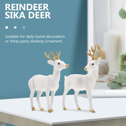 Adornos Navideños Con Forma De Ciervo Sika Simulado, 2 Unida