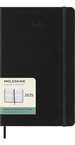 Agenda Moleskine 2025 Semanal Vertical, Tapa Dura Large 144p