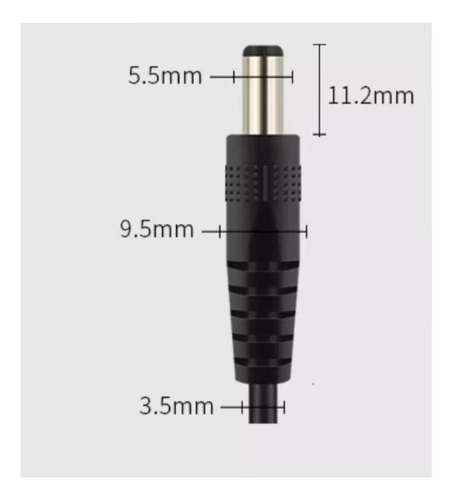 Cable Usb Power 5v 9v 12v 1 Amper Ficha 5.5 Boost Cable Negro