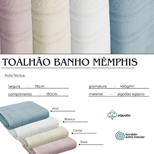 Toalha Banhão Mêmphis Toque Suave E Grande Absorção