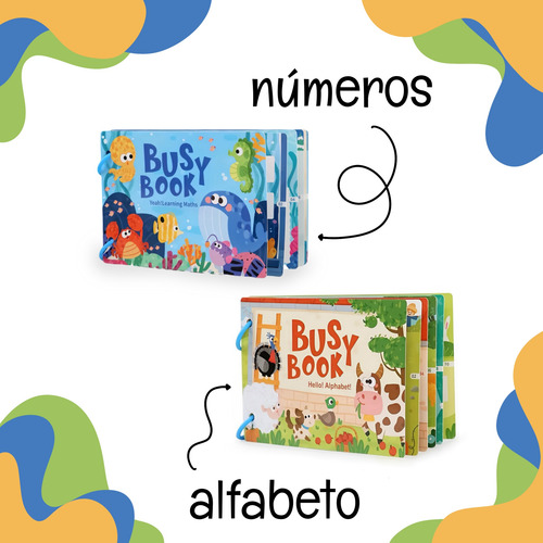 2 Libros Montessori Busy Book Estimulación Temprana Bebé