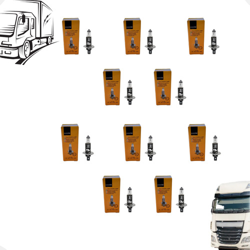 Kit 10 Lâmpada Halógena H1 4300k 24v 70w Caminhão Atacado