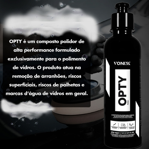 Opty Vonixx 240ml Polidor Vidro Remove Riscos Leves