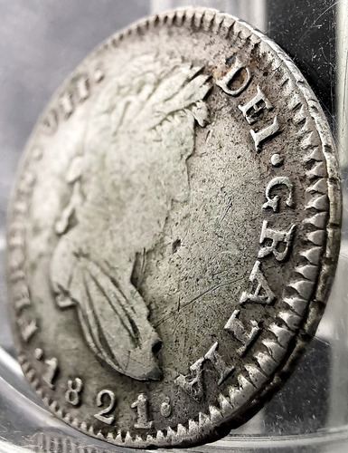 Moneda Original Plata 1 Real 1821 Fernando Vii
