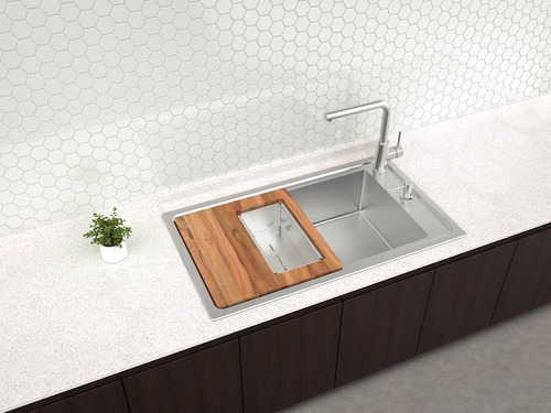 Cuba De Sobrepor Square 86 Em Inox Com Acessórios Tramontina