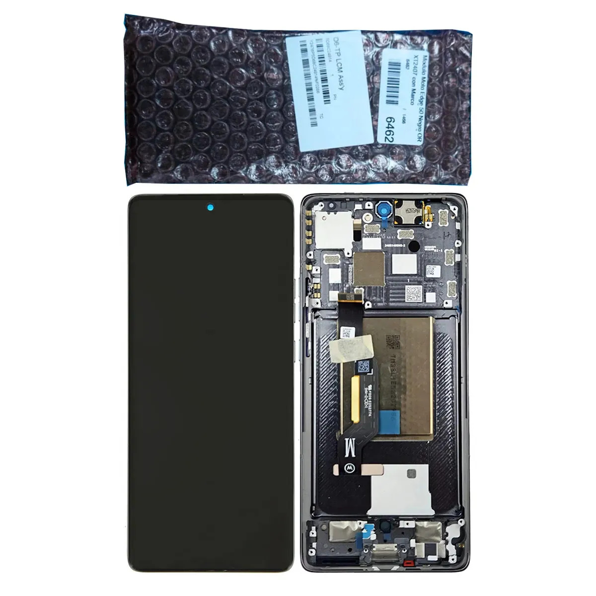 Modulo Motorola Moto Edge 50 XT2407 Con Marco Pantalla Display Touch pOLED Tactil Original Completo Repuesto Componente Frente Negro Calce Perfecto