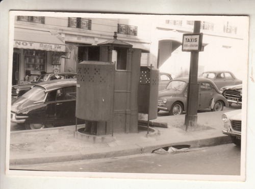 Antigua Fotografia Parada De Taxis Paris Vintage Francia