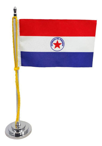 Bandeira De Mesa Paraguai 15cm - Estilo E Qualidade