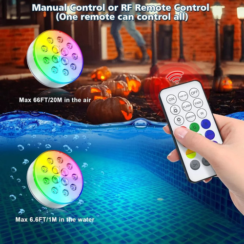 Luces Led Multicolor Sumergible En Agua Piscina Recargables