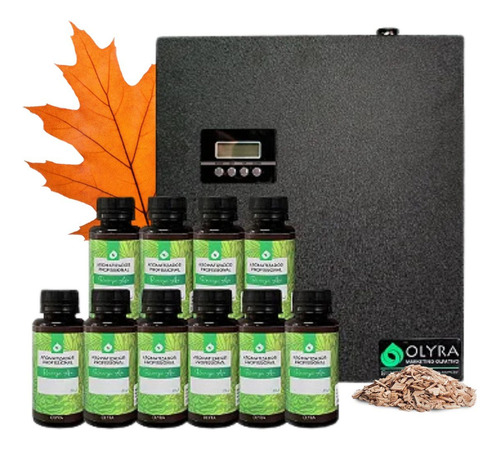 Kit Máquina Aromatizadora Ultra + 1 Refil Air 1000 Ml Olyra Cor Carvalho