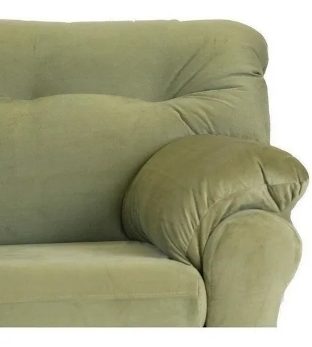 Sofá América 2 Cuerpos Felpa Verde Musgo / Muebles América