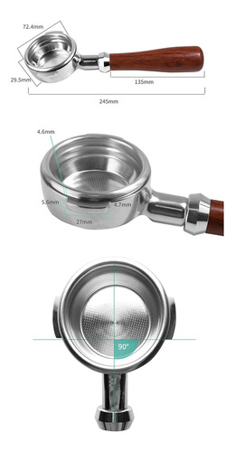 Portafiltro De Mango Sin Fondo De Madera Maciza Para Cafeter