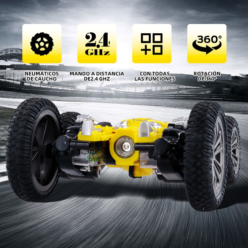 Juguete De Coche De Control Remoto De Acrobacias De 360 ° Color Amarillo