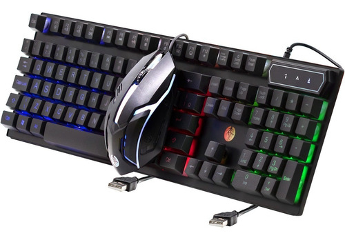 Imagem 6 de 10 de Kit Gamer Haiz Teclado Semi Mecanico Headset E Mouse C/ Led