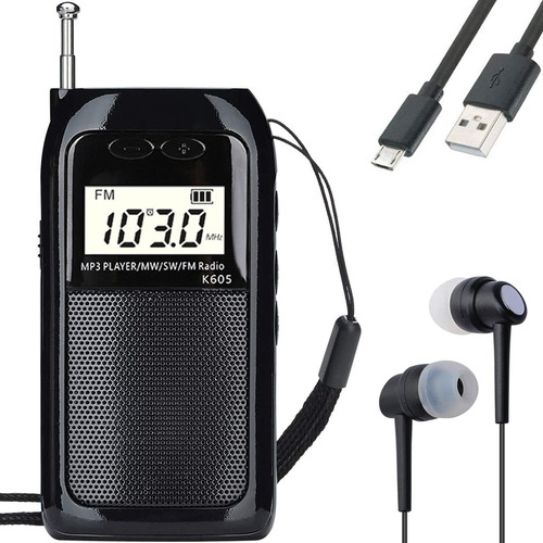 Radio Hanrongda  Portátil Fm Am De Onda Corta Walkman Co Rdp