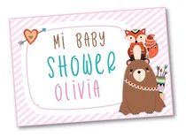 Comprar Kit Imprimible Animalitos Nórdicos Mod.10 Rosa Baby Shower