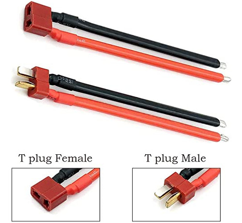 Nuofany 5 Pares Deans Style T Conector De Enchufe Hembra Y M