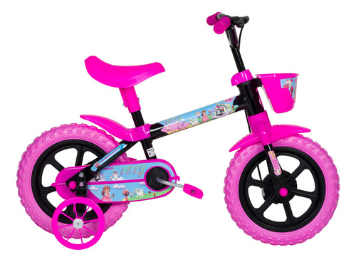 Bicicleta Infantil Menina Roda Treinamento Aro 12 Vicky Pp