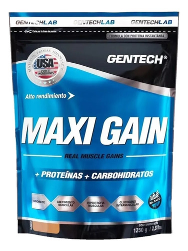 Gentech Maxi Gain X 1250 Grs Calidad Premium Ganador De Peso