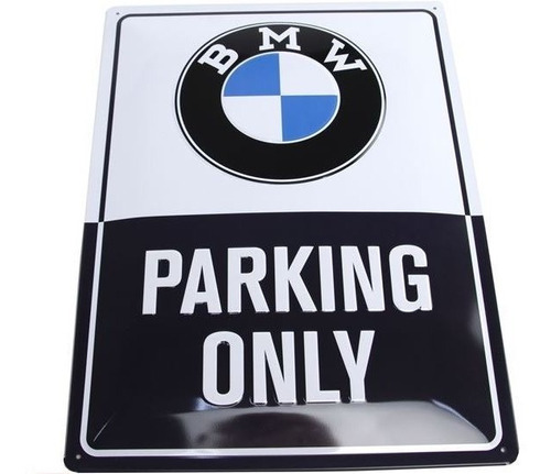 Placa De Metal Clásica  Bmw Parking Only 