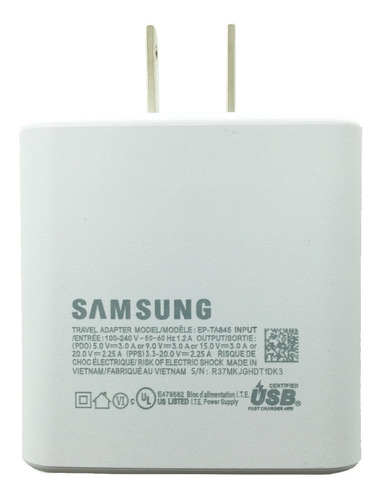 Taco Cargador Samsung Super Carga Rapida Tipo C Ep-ta845