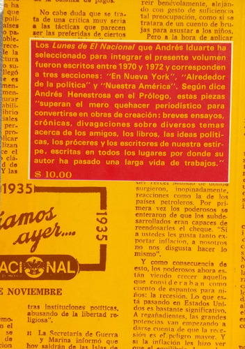 Lunes De El Nacional Andres Iduarte (Usado)