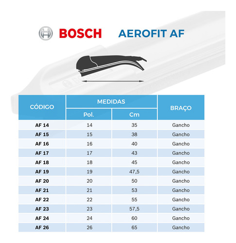 Palheta Limpador Parabrisa Gancho Bosch Paleta Silicone