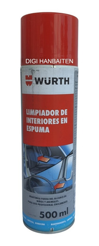 Espuma Limpiadora De Interiores Wurth 500 Ml