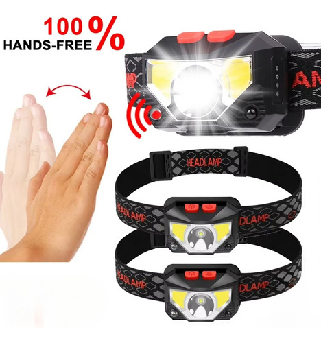Faro Delantero Con Sensor Led Recargable Con Cob Y Perlas Le