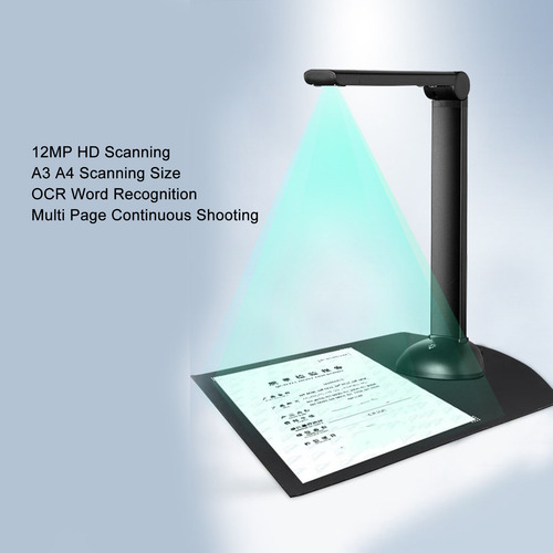 Câmera De Documentos Hd A3 A4 Scanner Led 12mp 3672x2856