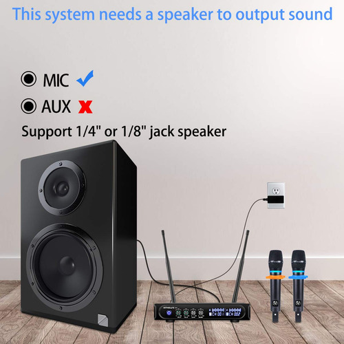 Sistema De Micrófono Inalámbrico Recargable Kithouse S9 Uhf