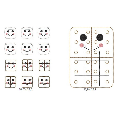 Matrices P/ Maquinas De Bordar Juegos Didacticos / Tateti