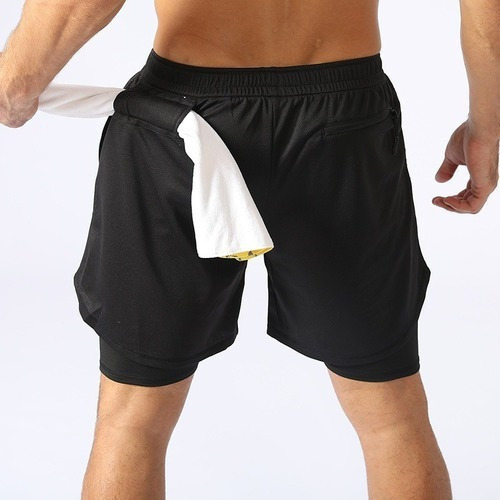 Imagen 3 de 3 de Short Deportivo Masculino Con Calza Entrenamiento Shorts Gym