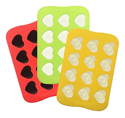 Molde Silicona Corazón, 3 Packs 12 Cavidades - Repostería,