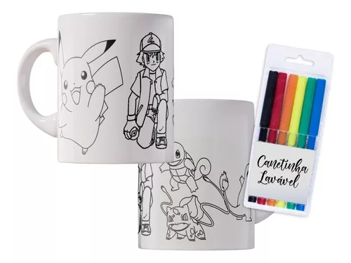 Presente Dia Das Criança Caneca Para Colorir Pokemon Pikachu